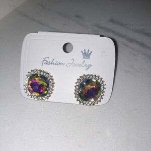 Iridescent Crystal Earrings #1